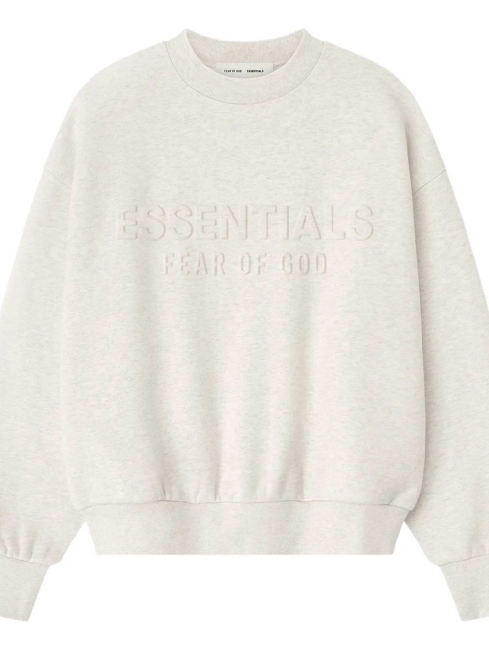 Fear of God Essentials Embossed Crewneck Sweatshirt Oatmeal Heather Men’s Small